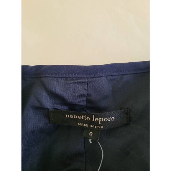 Nanette Lepore Zobra Dress Women's Size 0 Indigo Back Cutout Pleated Cap Sleeve - Picture 4 of 6